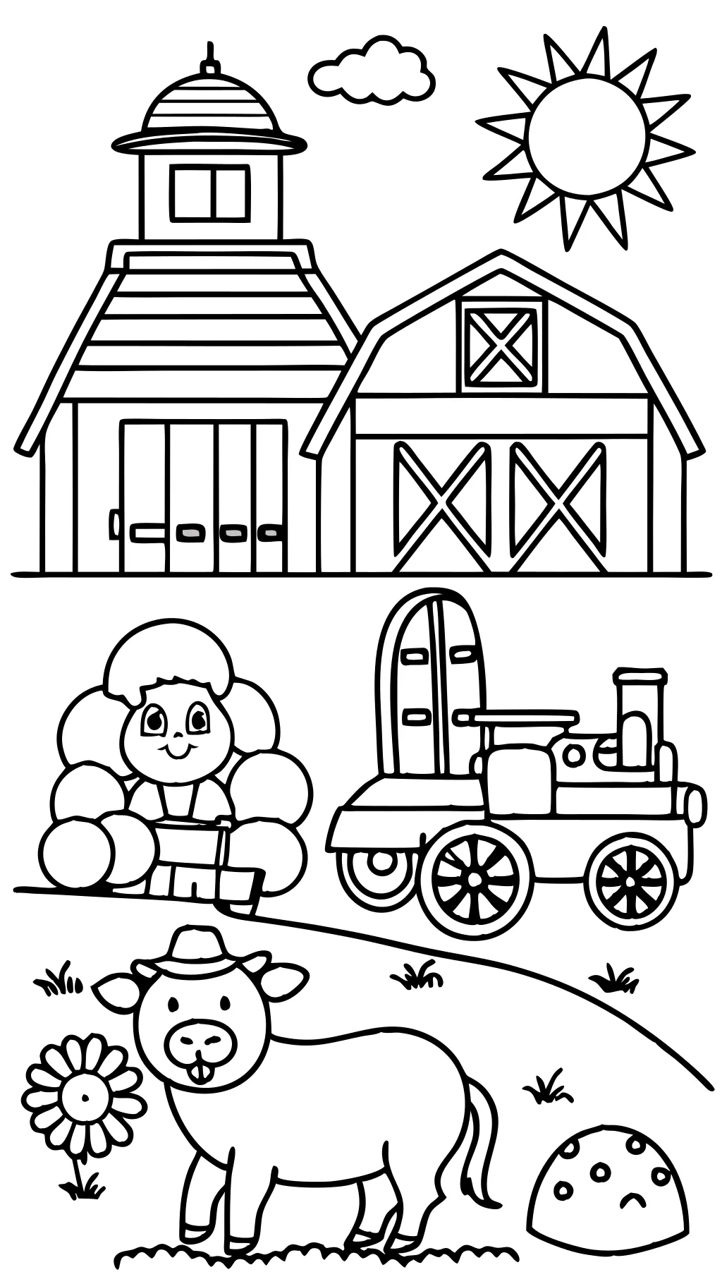 coloring pages of farms